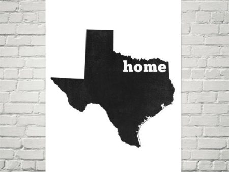 Texas Home State Map Art Sale