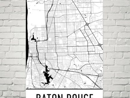 Baton Rouge LA Street Map Poster Online Sale