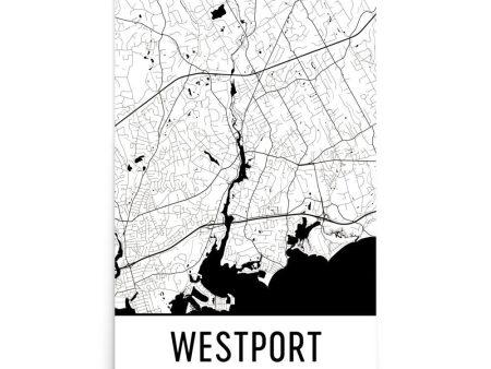 Westport CT Street Map Poster Online now