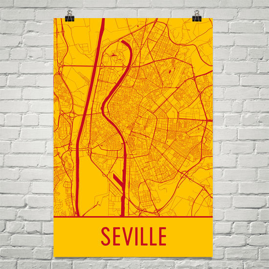 Seville Spain Street Map Poster Supply