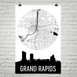 Grand Rapids Skyline Silhouette Art Prints For Discount