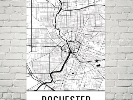 Rochester NY Street Map Poster Online Hot Sale