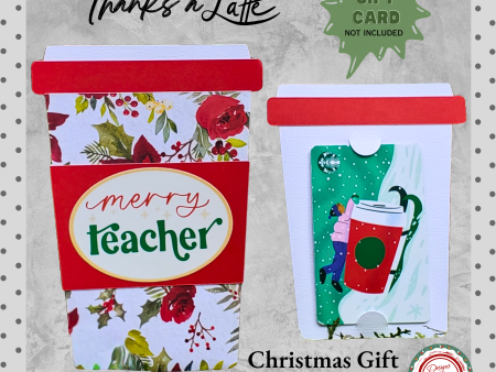 Handcrafted Teacher Christmas Coffee Cup Pull-Out Gift Card Holder | Unique Holiday Season Gift Giving for Coffee Lovers Hot on Sale