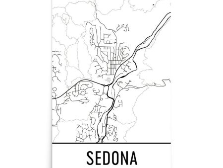 Sedona AZ Street Map Poster Hot on Sale