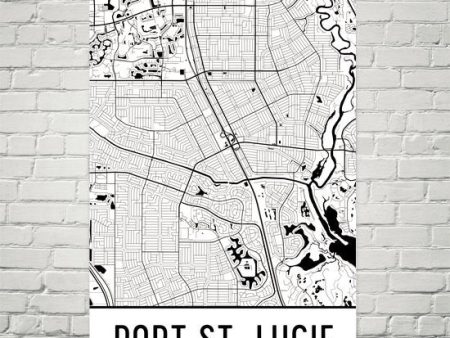 Port St. Lucie Florida Street Map Poster Cheap