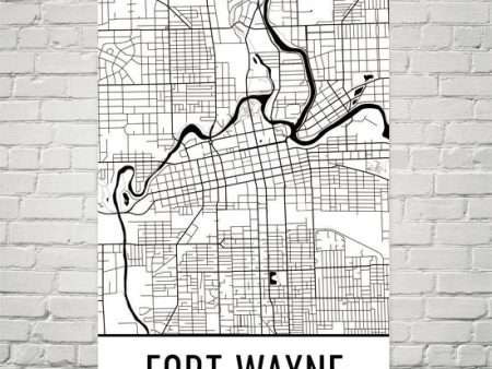 Fort Wayne Indiana Street Map Poster Online now