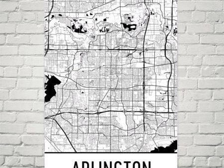 Arlington TX Street Map Poster Fashion