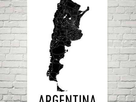 Argentina Wall Map Print - Modern Map Art For Cheap