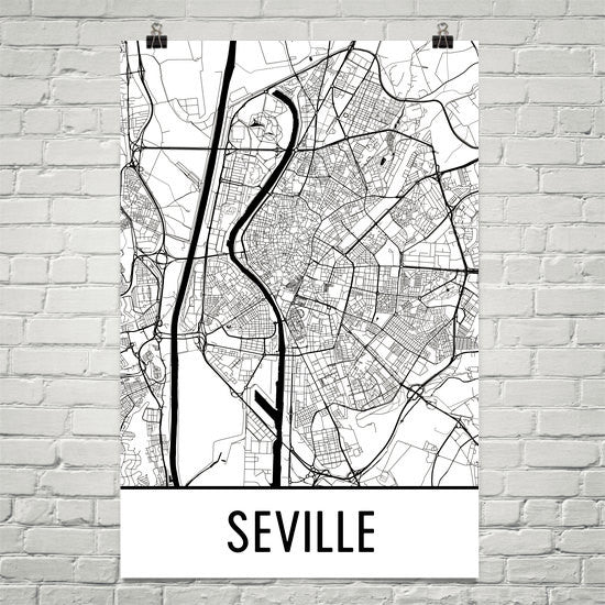 Seville Spain Street Map Poster Supply