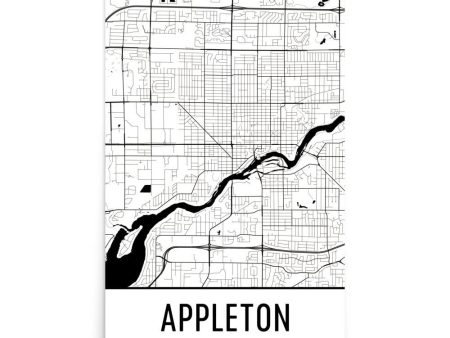 Appleton WI Street Map Poster Online Hot Sale