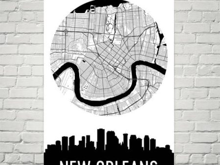 New Orleans Skyline Silhouette Art Prints Supply