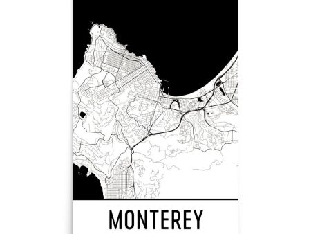 Monterey CA Street Map Poster For Cheap