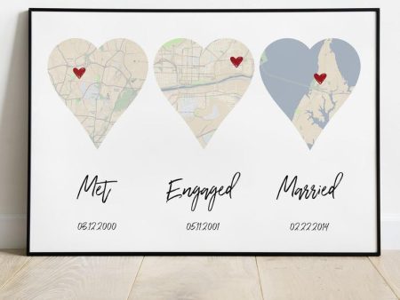 Met, Engaged, Married Heart Print Supply