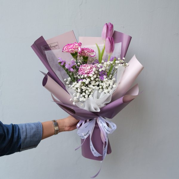 Purple Tulip Damascus Bouquet Supply