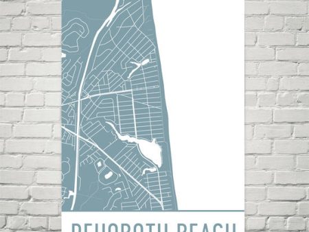 Rehoboth Beach DE Street Map Poster Hot on Sale