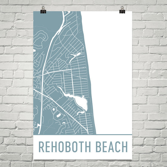 Rehoboth Beach DE Street Map Poster Hot on Sale