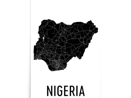 Nigeria Map Poster Sale