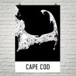 Cape Cod MA Street Map Poster Cheap