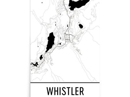 Whistler BC Street Map Poster For Cheap