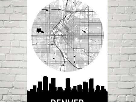 Denver Skyline Silhouette Art Prints Online