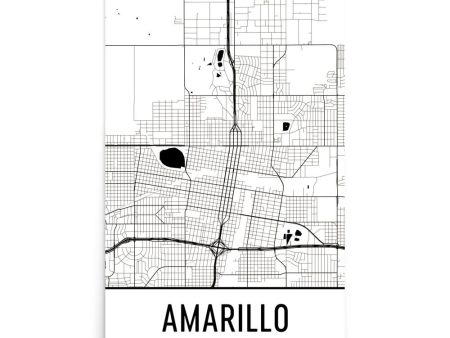 Amarillo TX Street Map Poster Fashion