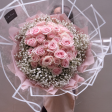 Classic Pink Rose and Baby s breath Bouquet Discount