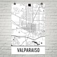 Valparaiso IN Street Map Poster Cheap