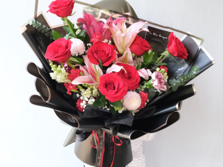 Lily Marlon Red Rose Bouquet Online now