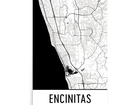 Encinitas CA Street Map Poster Online