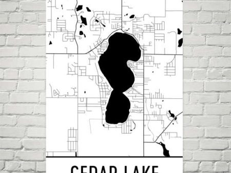 Cedar Lake IN Art and Maps Online Hot Sale