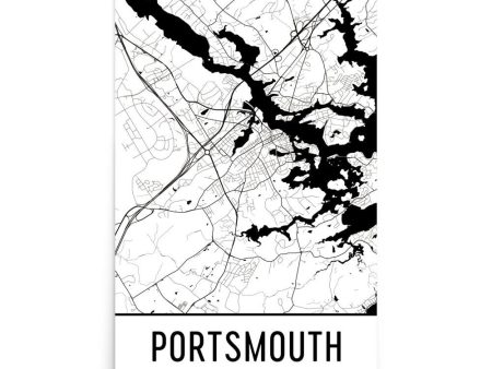 Portsmouth NH Street Map Poster Online Sale