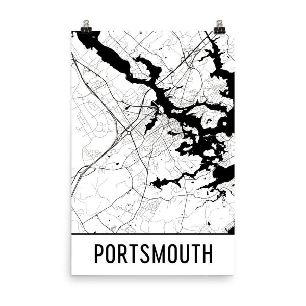 Portsmouth NH Street Map Poster Online Sale