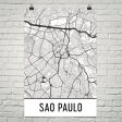 Sao Paulo Brazil Street Map Poster For Discount