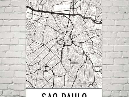 Sao Paulo Brazil Street Map Poster For Discount