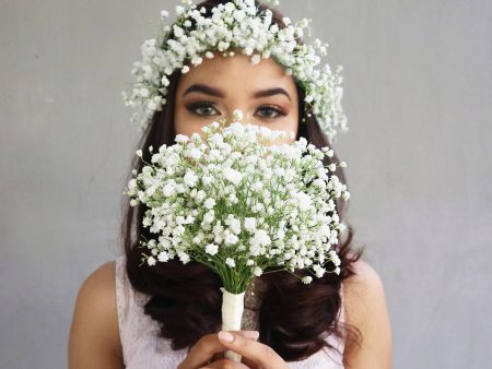 Babysbreath Bouqet Bridesmaids Prewed Flower Crown Supply