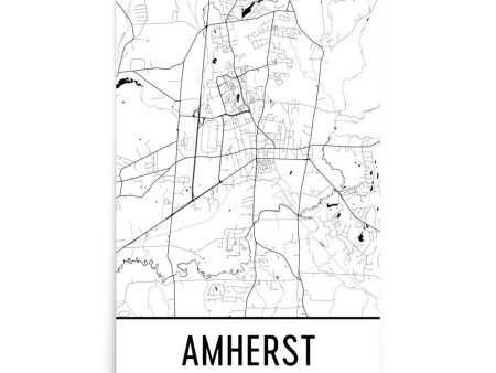 Amherst MA Street Map Poster Online now