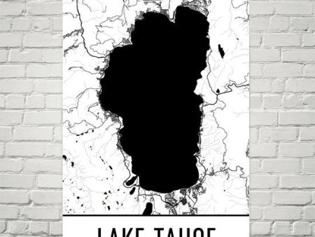 Lake Tahoe CA Street Map Poster Discount