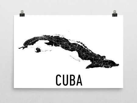 Cuba Wall Map Print - Modern Map Art Sale