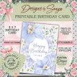 Floral Birthday Card Digital Download | Printable 5x7 DIY Card Set with Matching Envelope and Inserts | Easy At-Home Printing on Cardstock Fashion