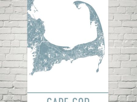 Cape Cod MA Street Map Poster Cheap