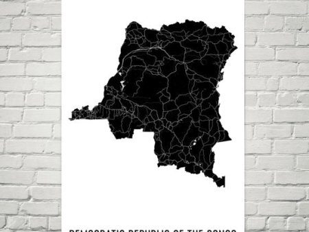 Congo Wall Map Print - Modern Map Art For Cheap