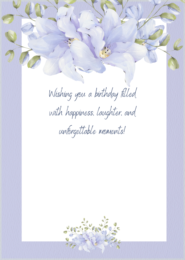 Floral Birthday Card Digital Download | Printable 5x7 DIY Card Set with Matching Envelope and Inserts | Easy At-Home Printing on Cardstock Fashion