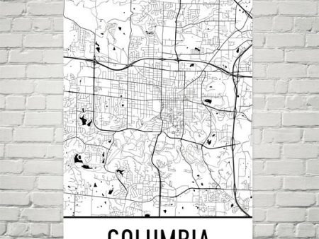 Columbia MO Street Map Poster Supply