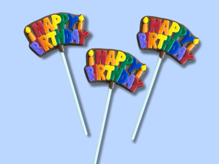 Happy Birthday Chocolate Lollipop on Sale