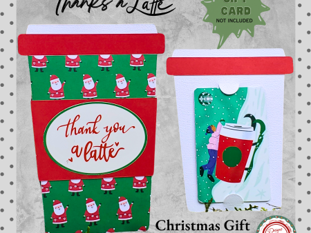 Handcrafted Christmas Coffee Cup Pull-Out Gift Card Holder | Unique Holiday Season Gift Giving for Coffee Lovers For Sale