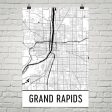 Grand Rapids MI Street Map Poster Fashion