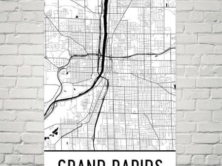 Grand Rapids MI Street Map Poster Fashion