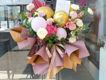 Balloon Standing Flower Bouquet in Pink Online Hot Sale