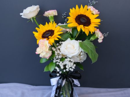 Sunflower Bouquet in a Bottle Online now