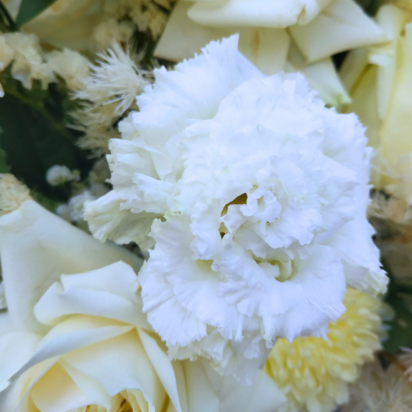 White Lisianthus Rose Polar Grand Bloombox For Sale